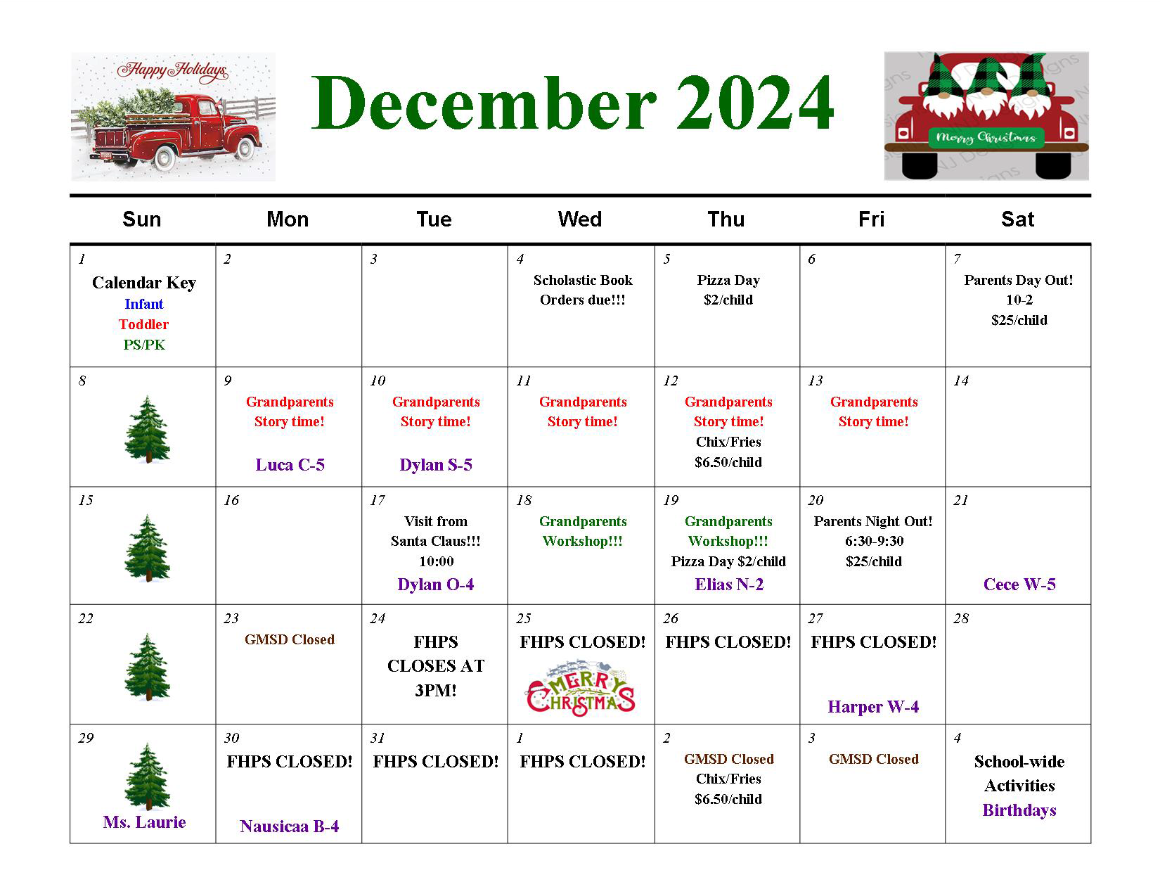 December 2024 School Calendar