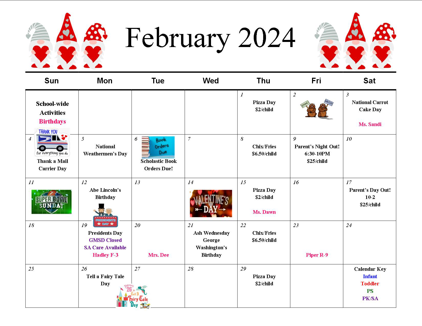 Flying Hills Preschool Calendar of Events Reading, PA