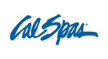 The blue Cal Spas logo written in a stylized, cursive script.
