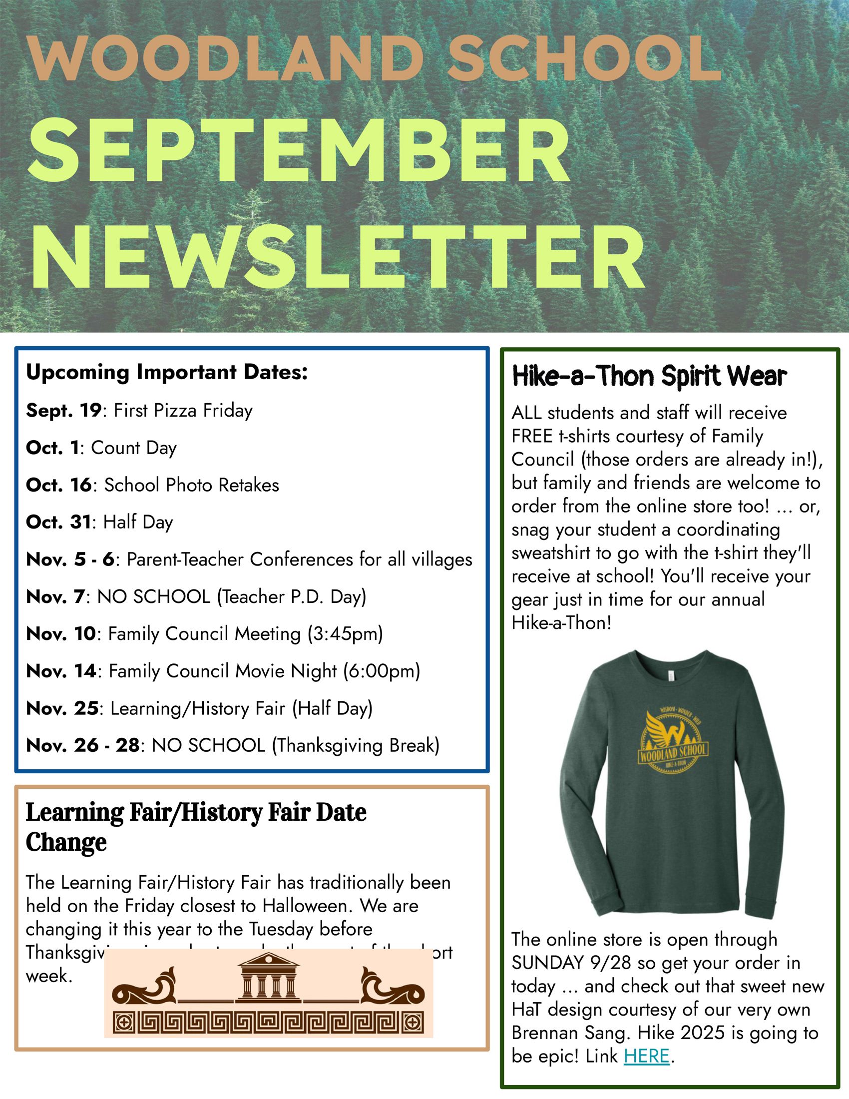 Woodland School - October Weekly Newsletter 
