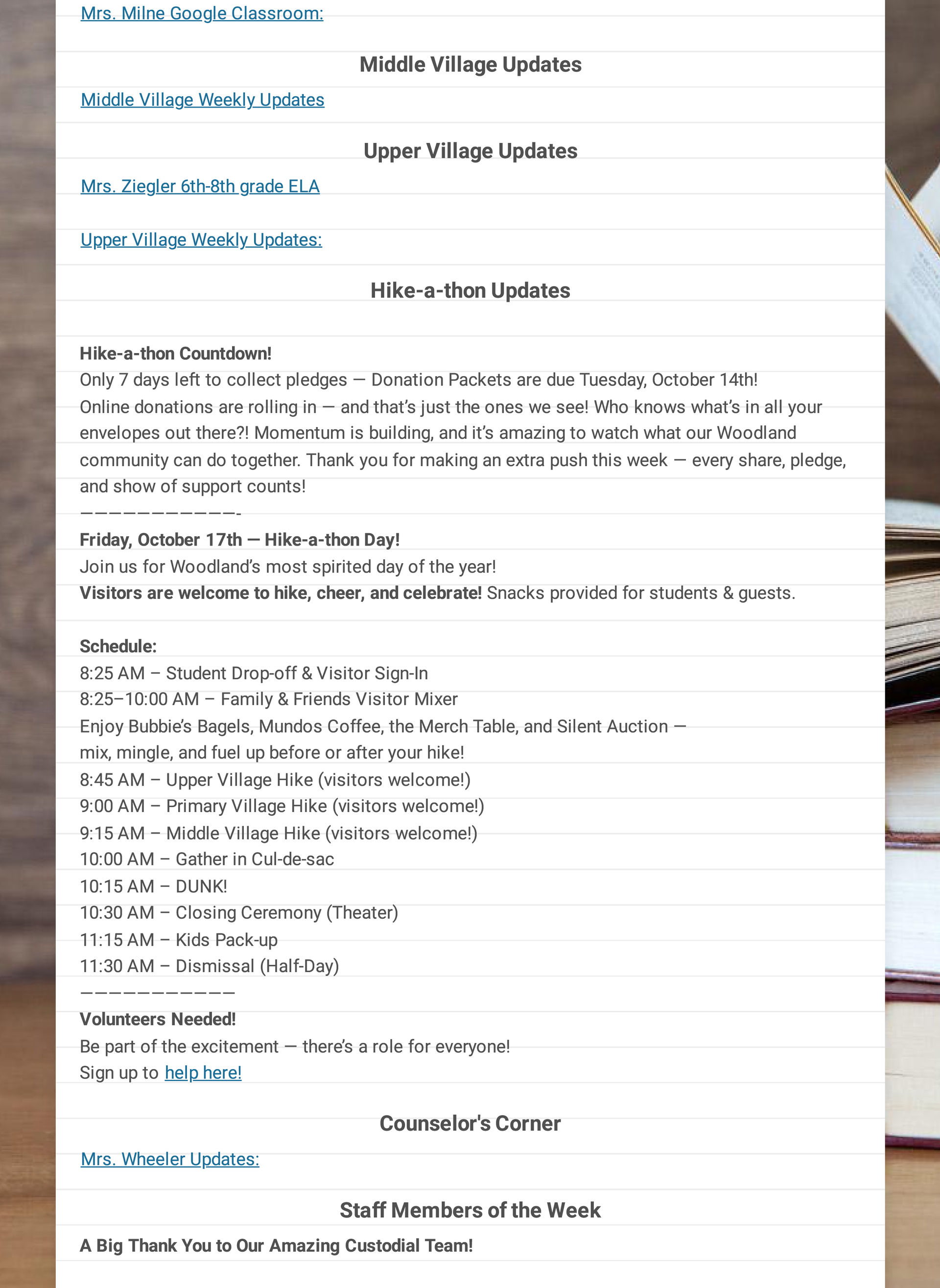 Woodland School Weekly Updates newsletter October 6 - October 10, 2025 - page 04