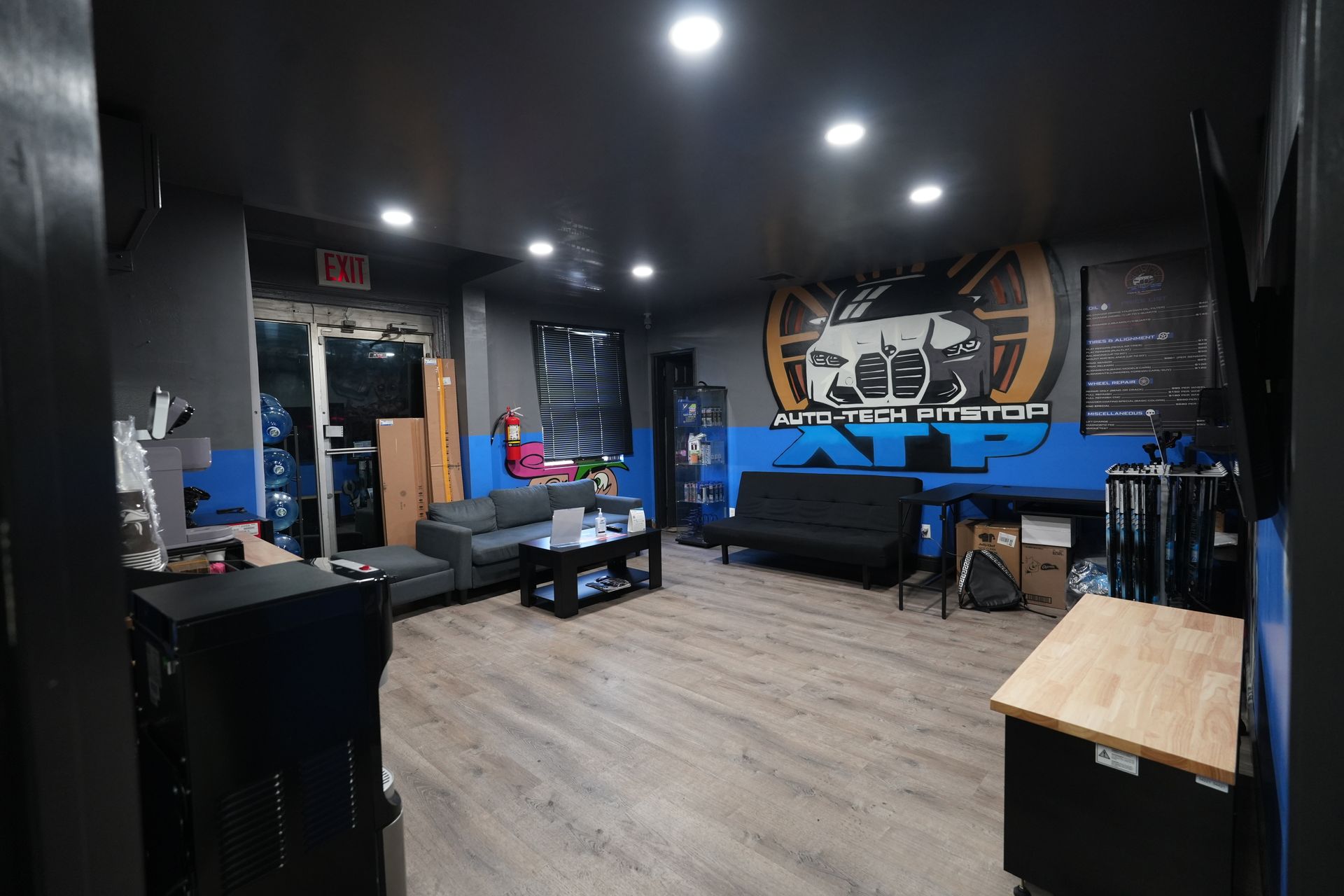 A living room filled with furniture and a couch.