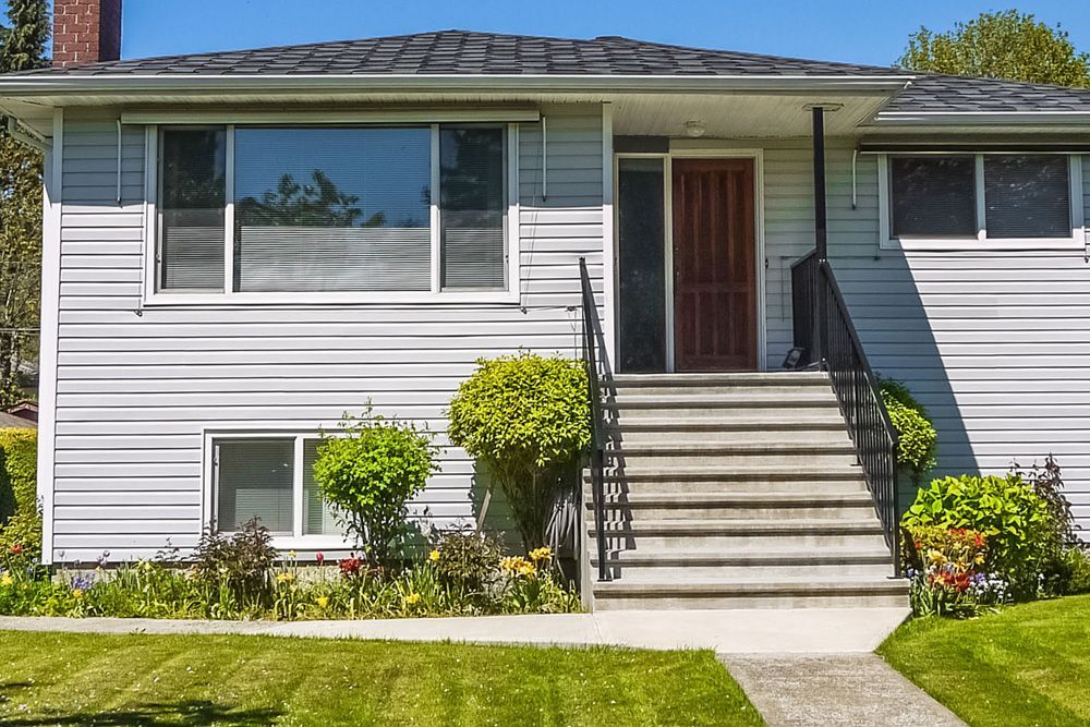 Residential house with concrete steps