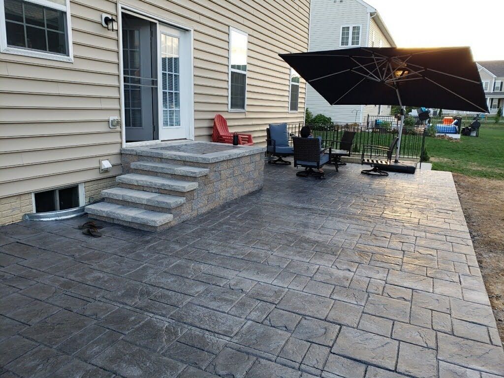 Patio stamped concrete