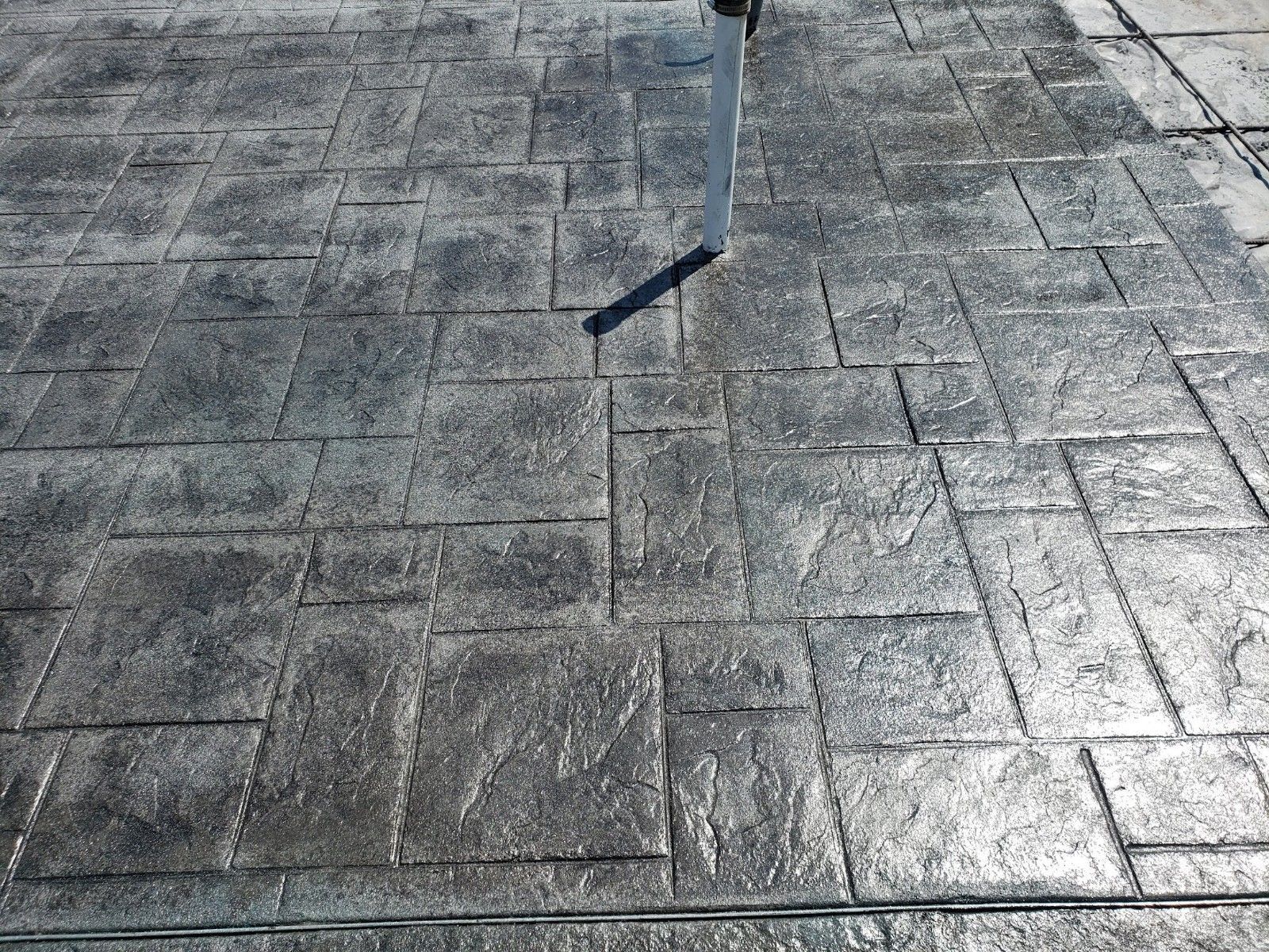 Gray stamped concrete