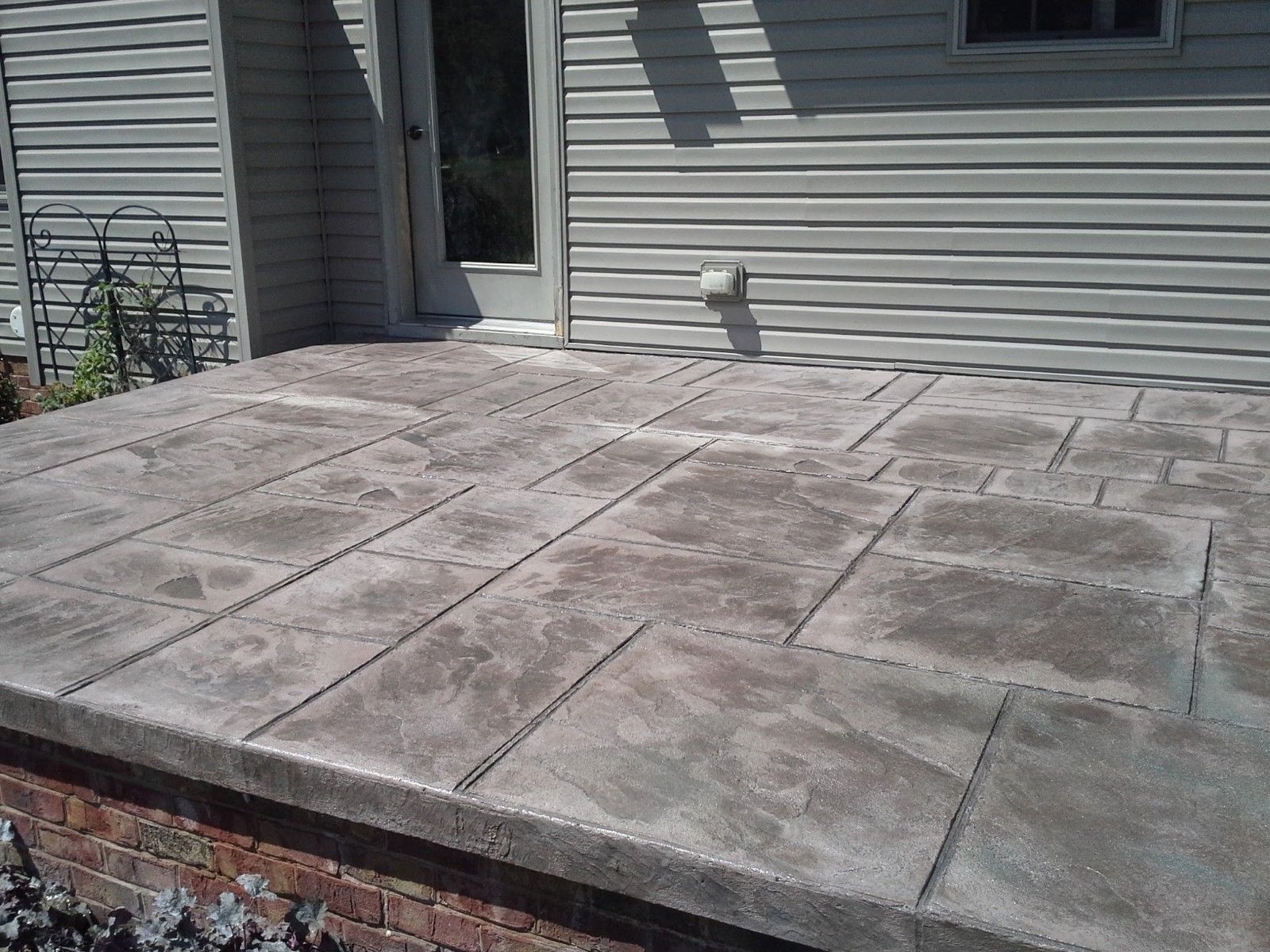 Stamped concrete porch