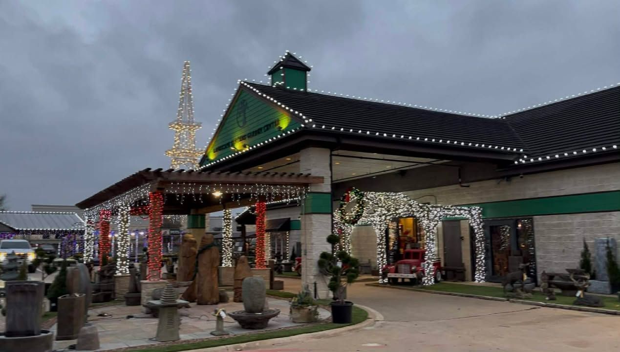 Landscape Systems Garden Center decorated with Christmas Lights