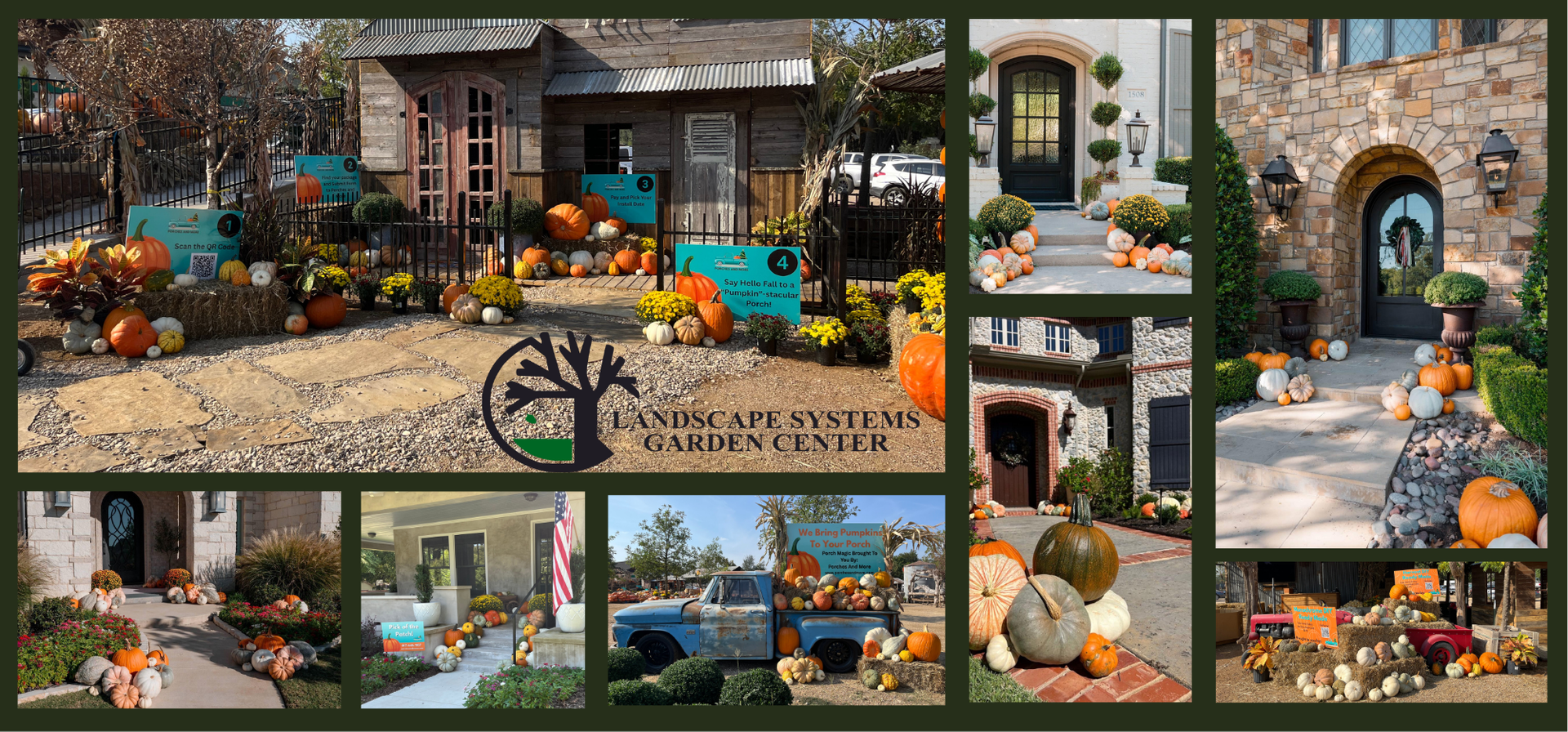 Pumpkin displays by Porches and More design service