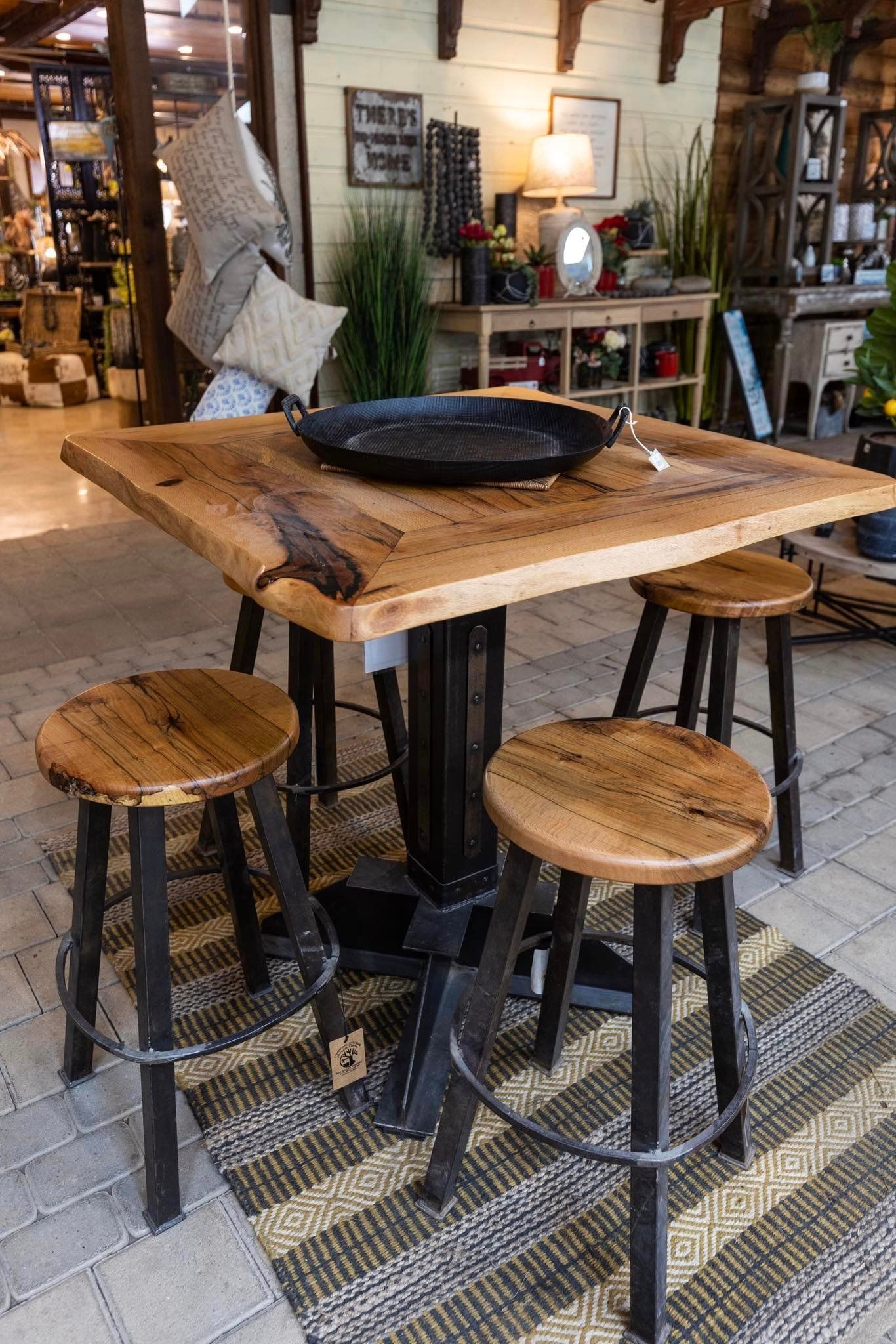 large wooden dining table