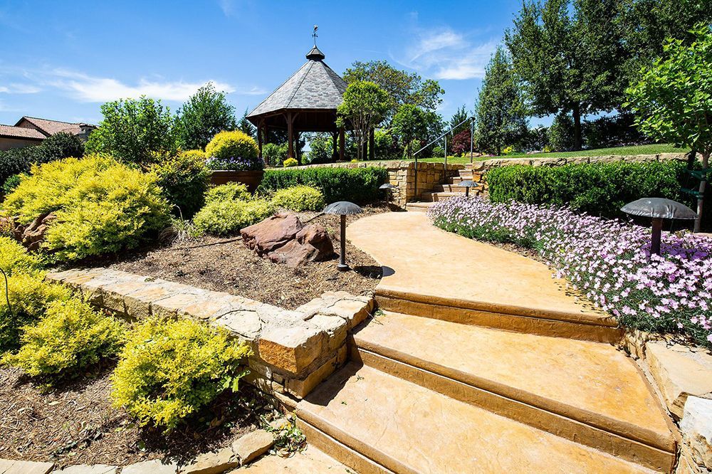 walkway with elevated steps