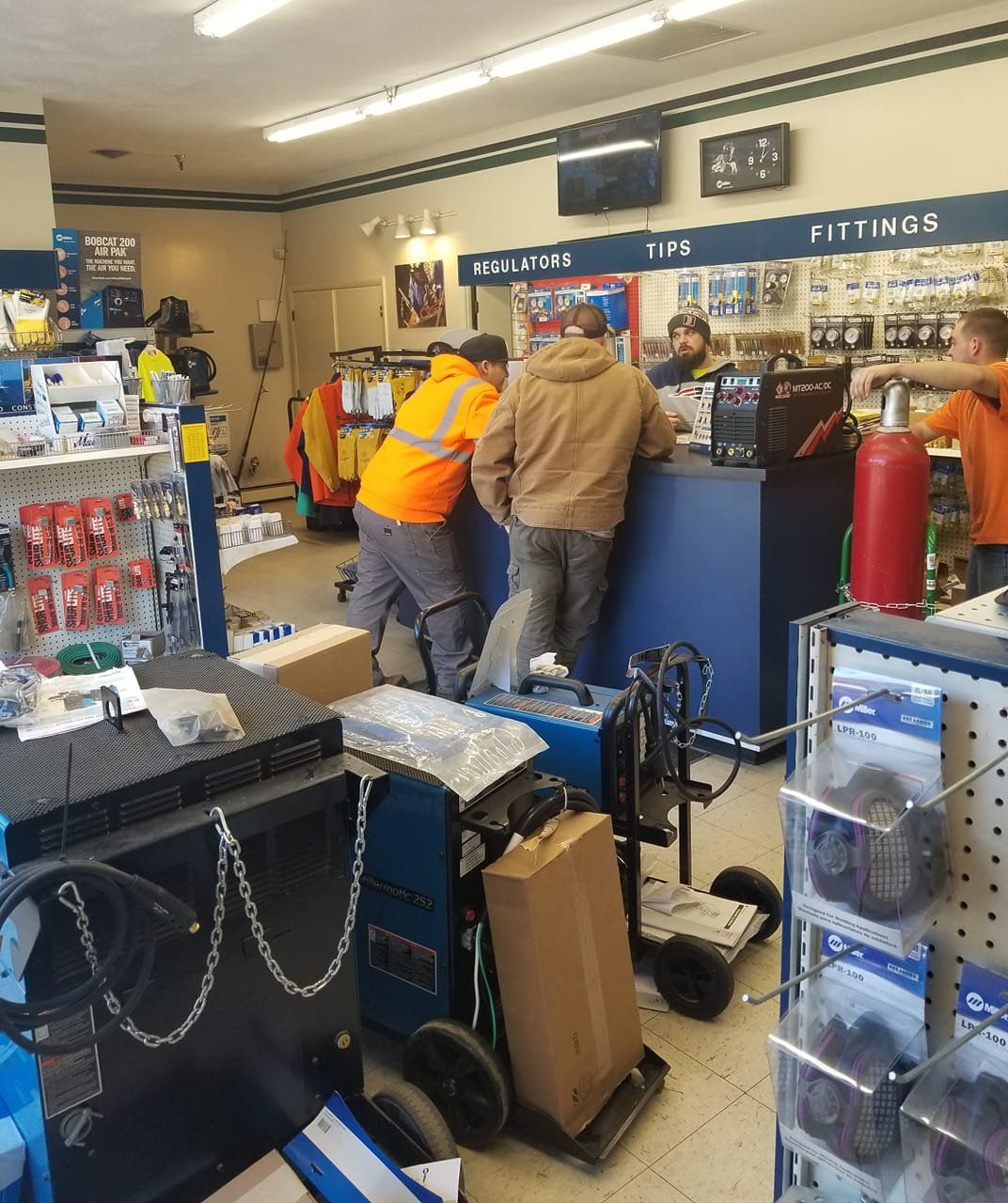 Gas tanks and welding equipment