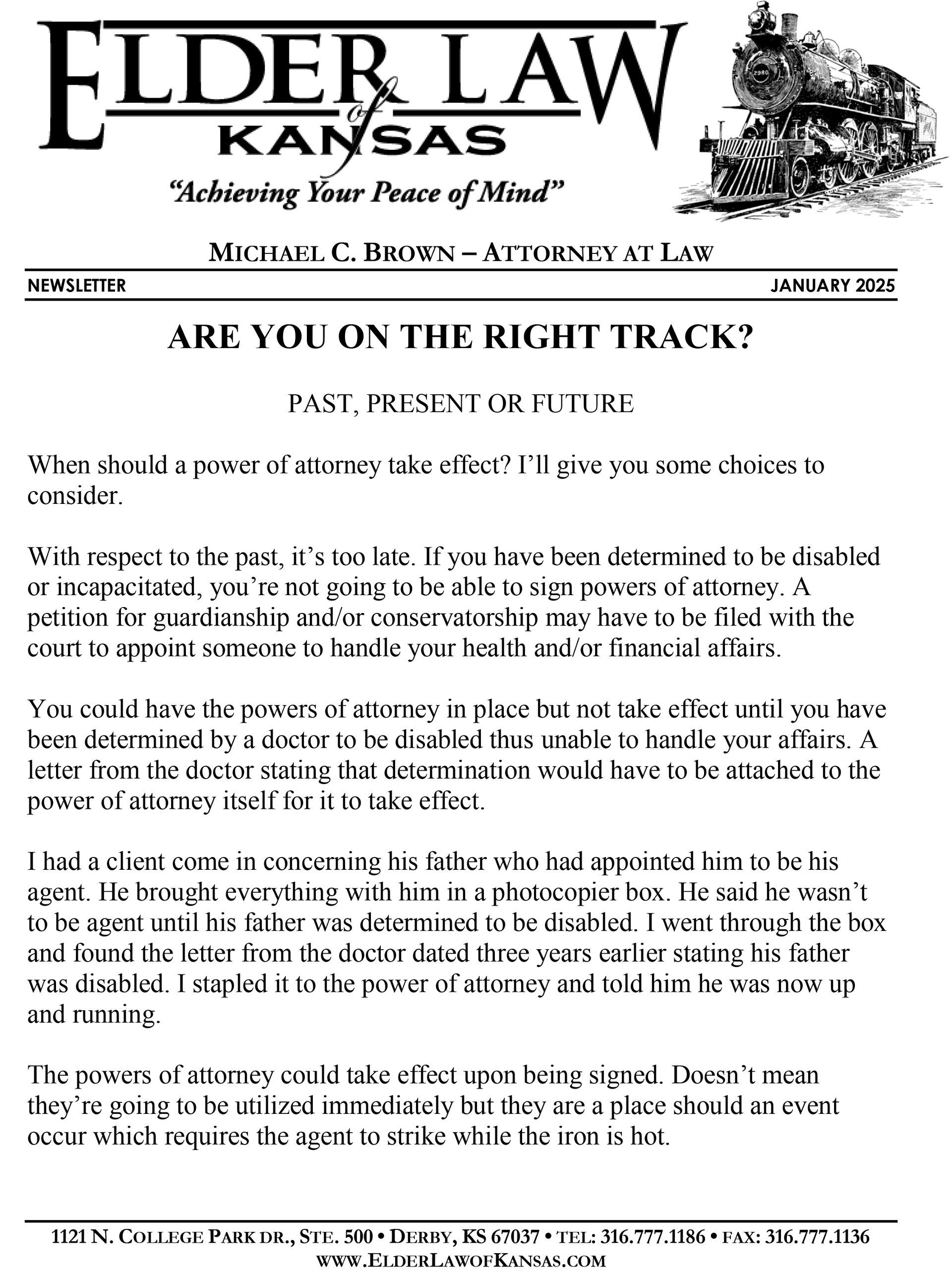 Are You On The Right Track Newsletter