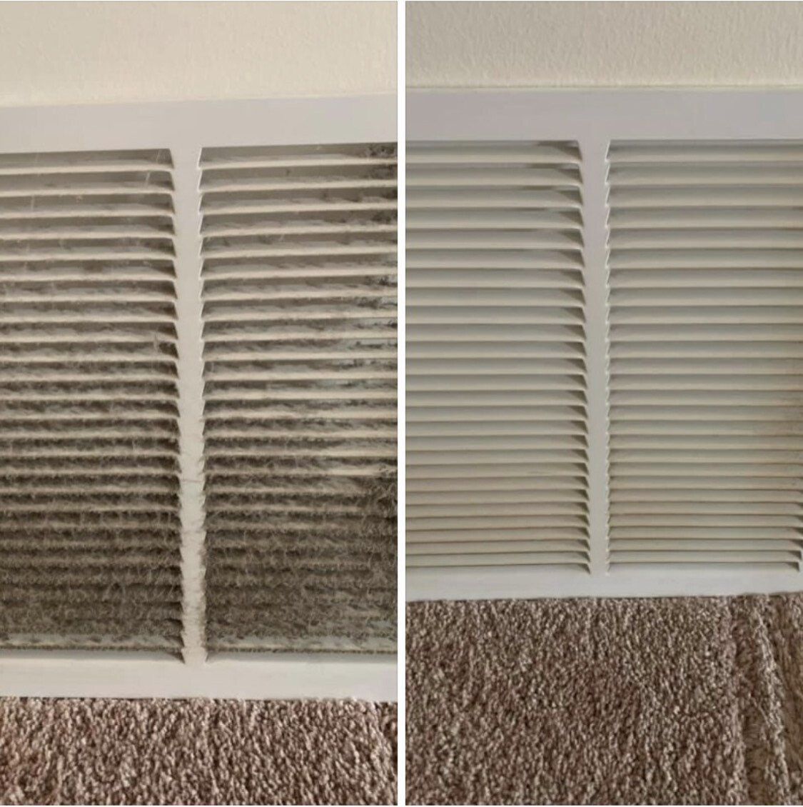 before and after duct cleaning