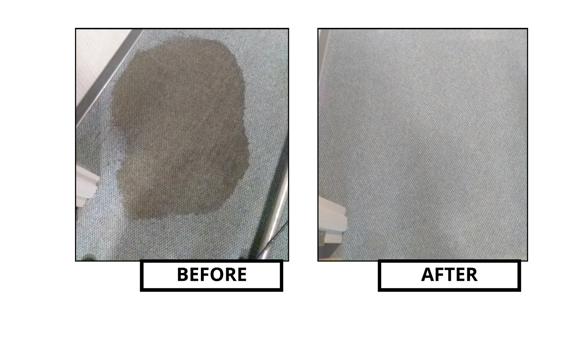 Before and after carpet cleaning