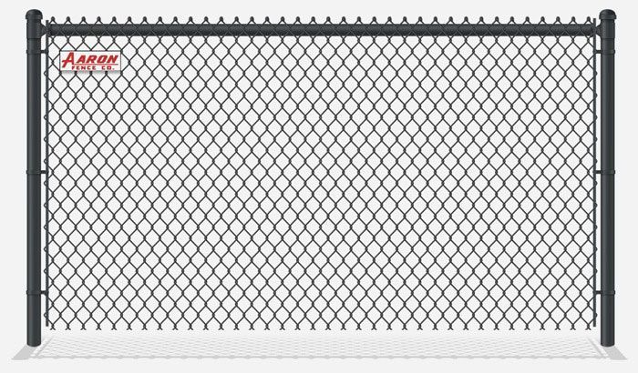 A chain link fence with the word aaron on it
