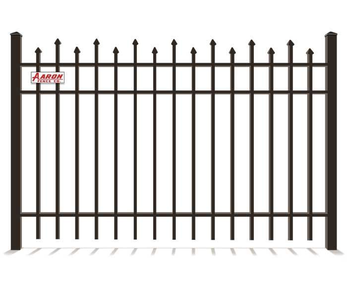 A picture of a wrought iron fence on a white background.