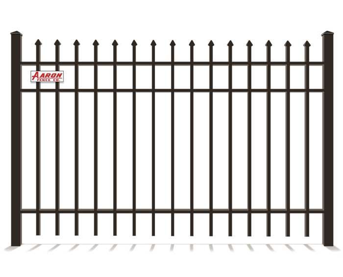 A picture of a wrought iron fence on a white background.