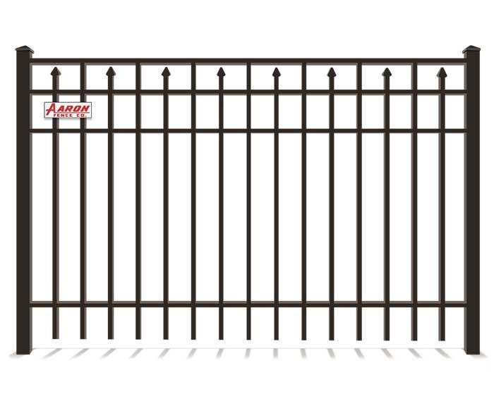A picture of a wrought iron fence on a white background.