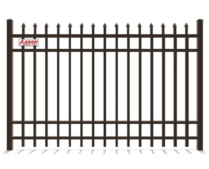 A picture of a wrought iron fence on a white background.