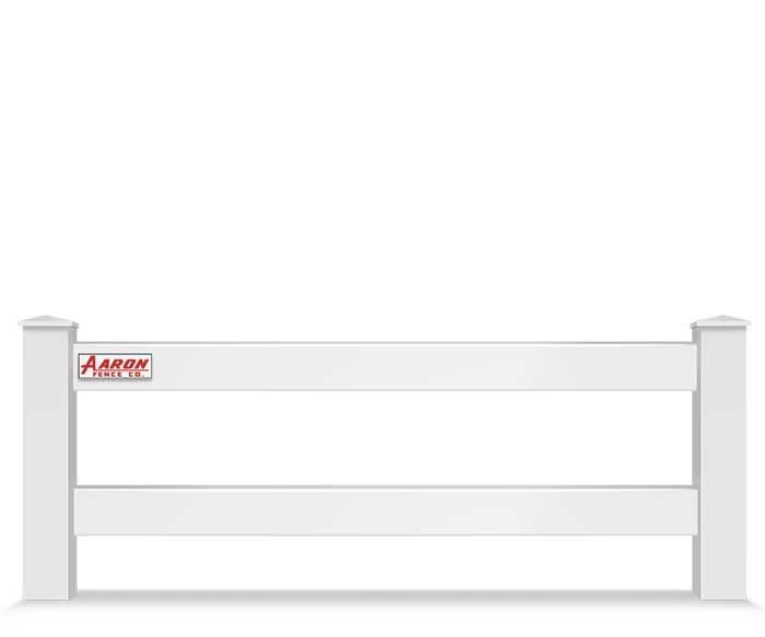 A white fence with two bars on a white background.