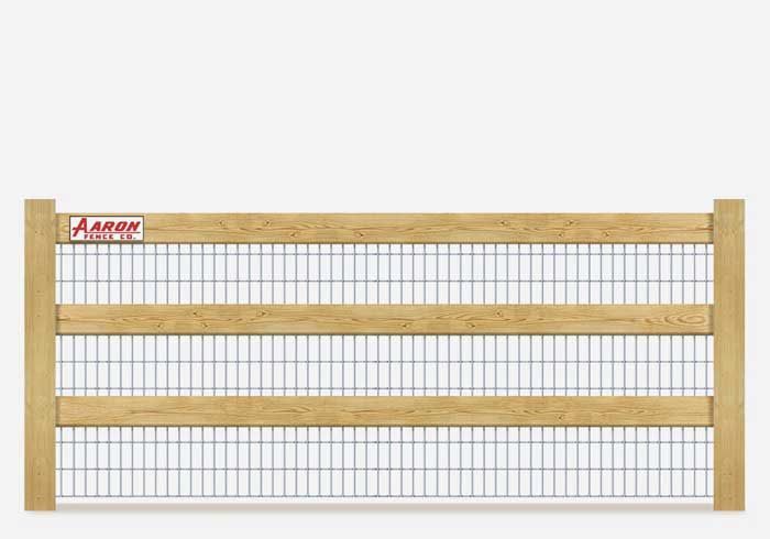 A wooden fence with a wire fence attached to it