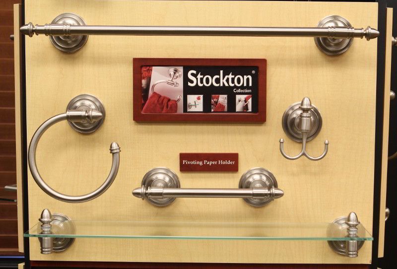A display of stockton towel racks and hooks