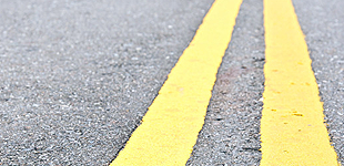 Road with yellow strips