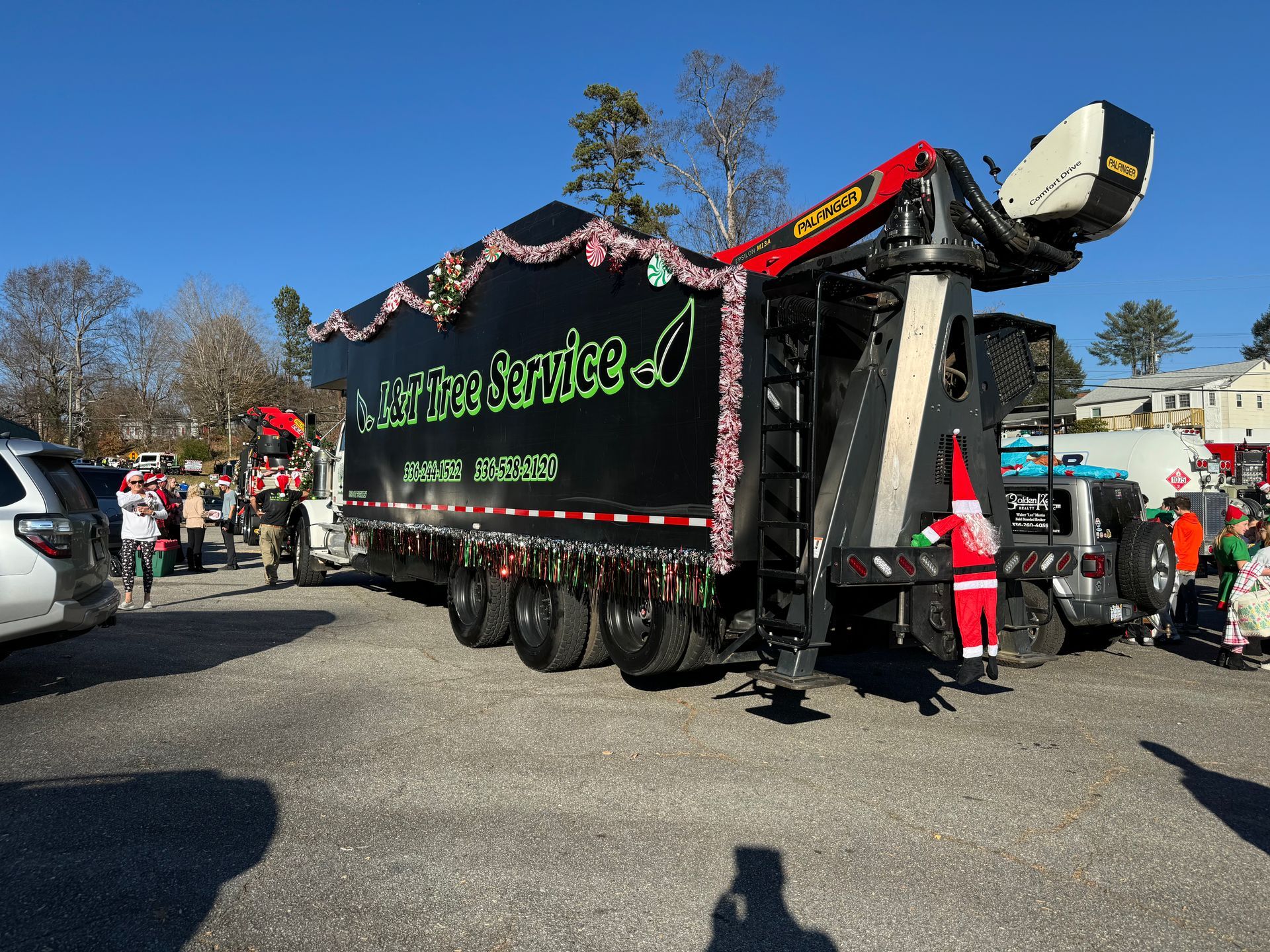 Decorated garbage truck with 