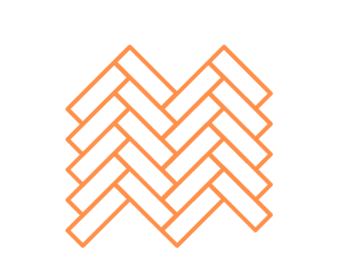 Orange herringbone pattern.