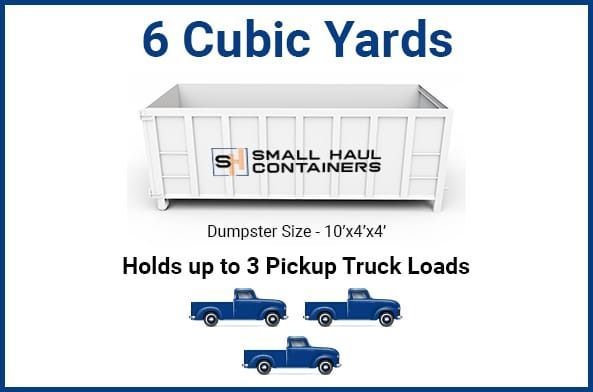 White rectangular dumpster; dimensions 4ft x 4ft x 10ft.