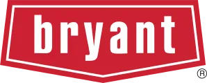 Bryant logo in white text on a red background with a white border.