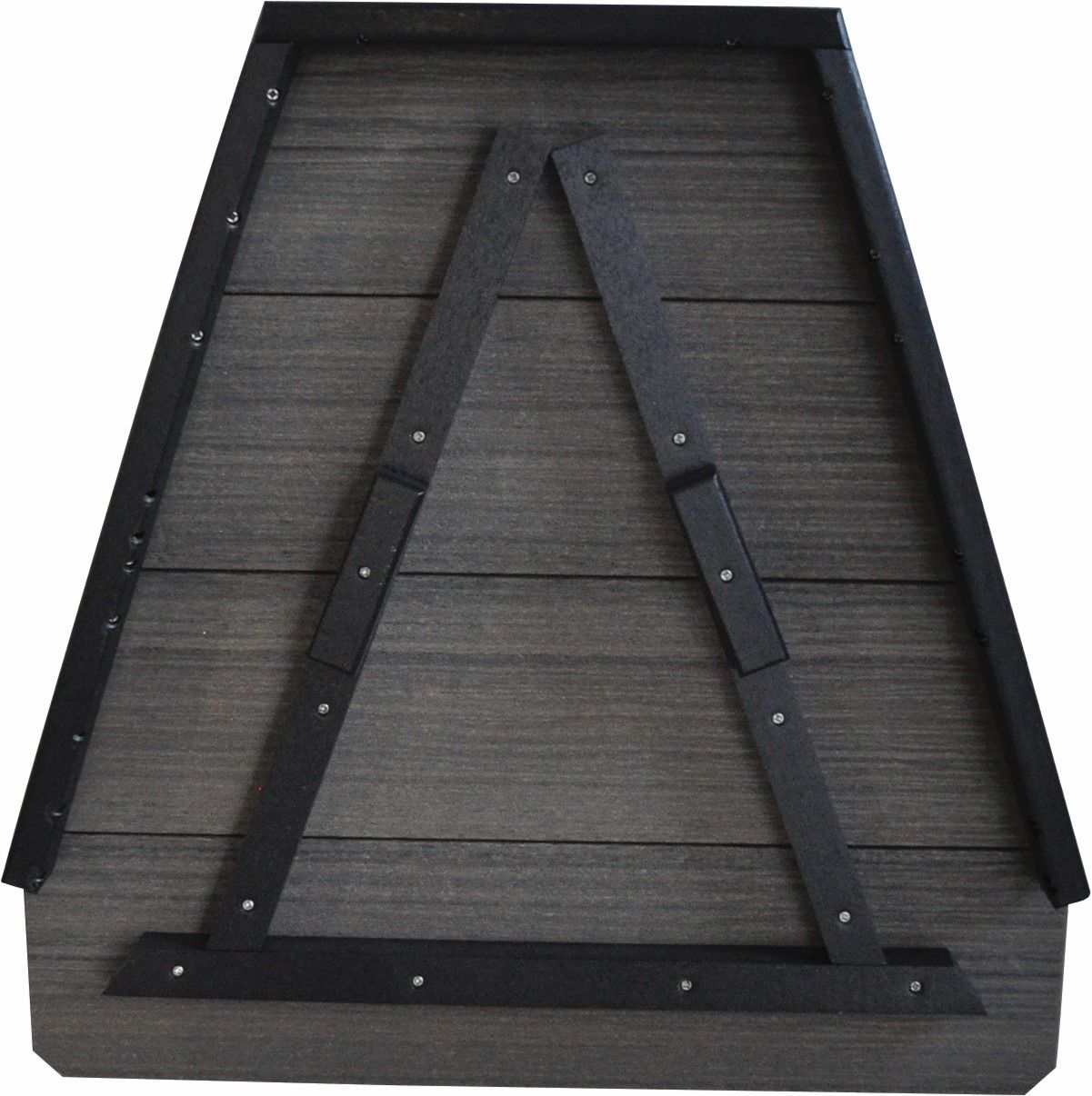 The letter a is made of wood and metal