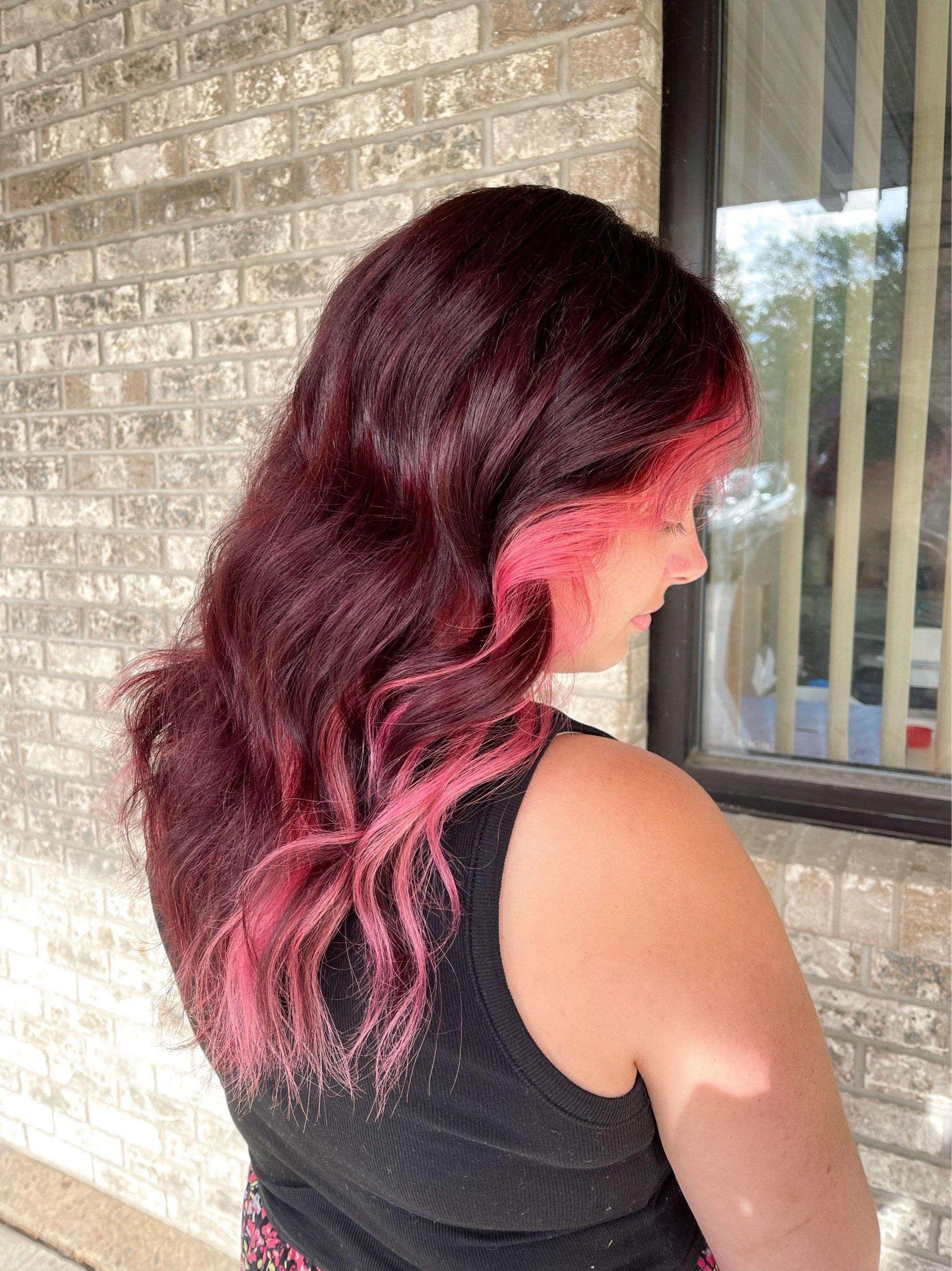 pink hair highlights