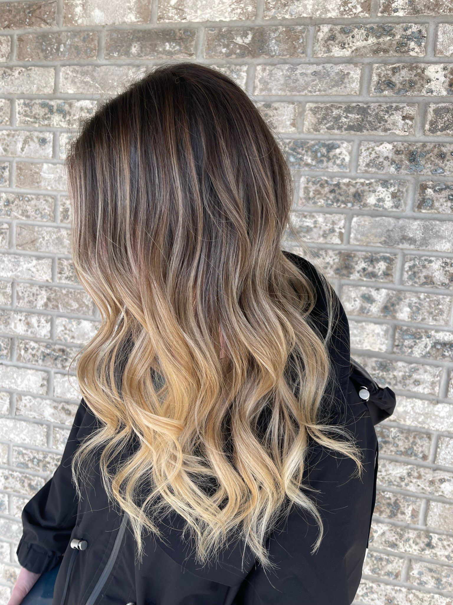 long colored wavy hair