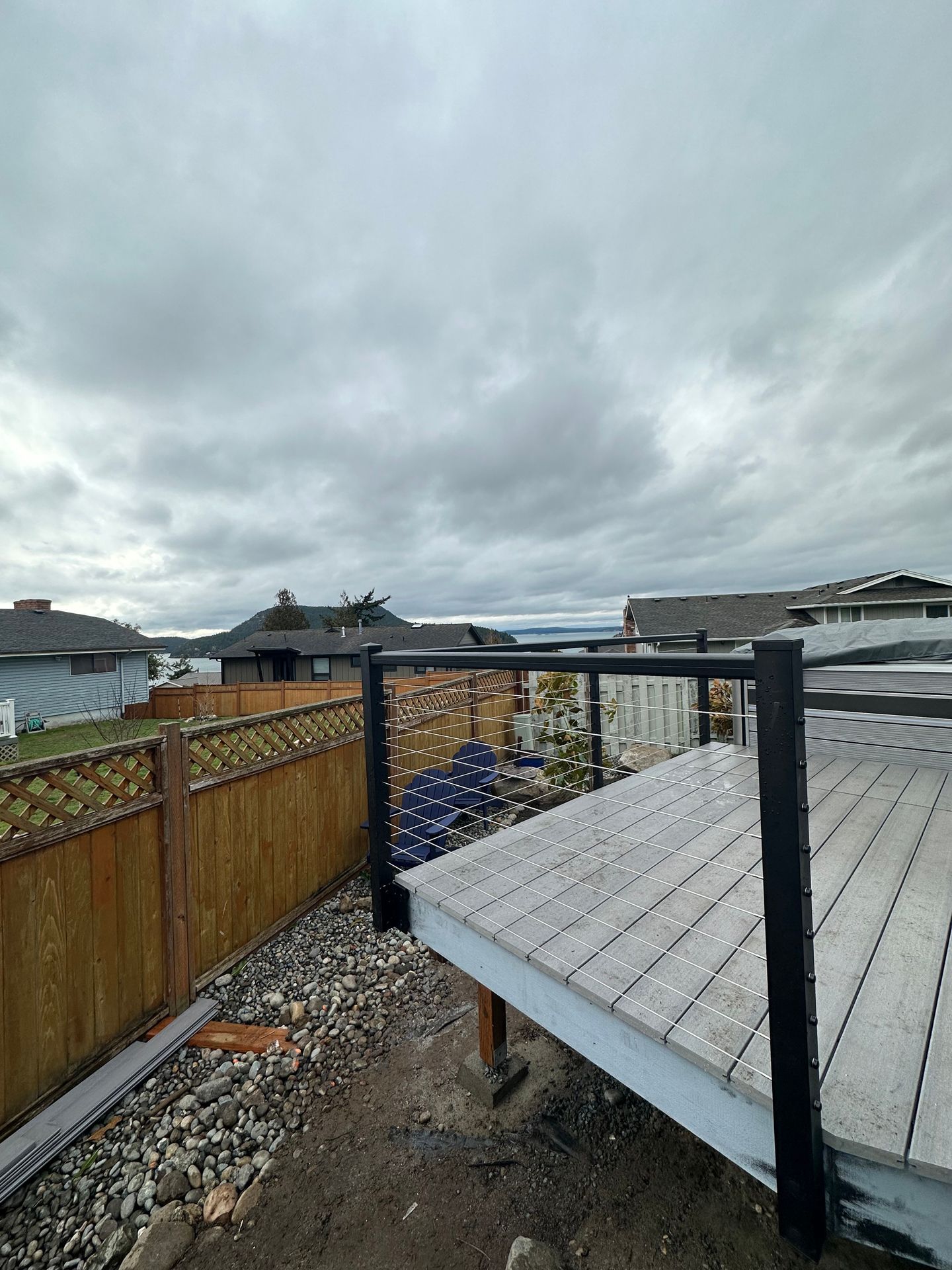 Newly built deck & railing