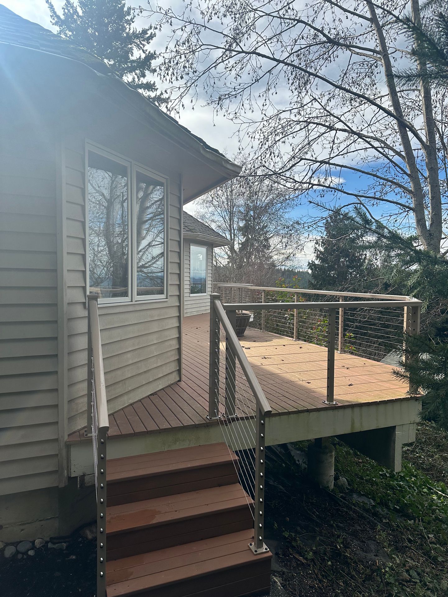 Newly built brown railings