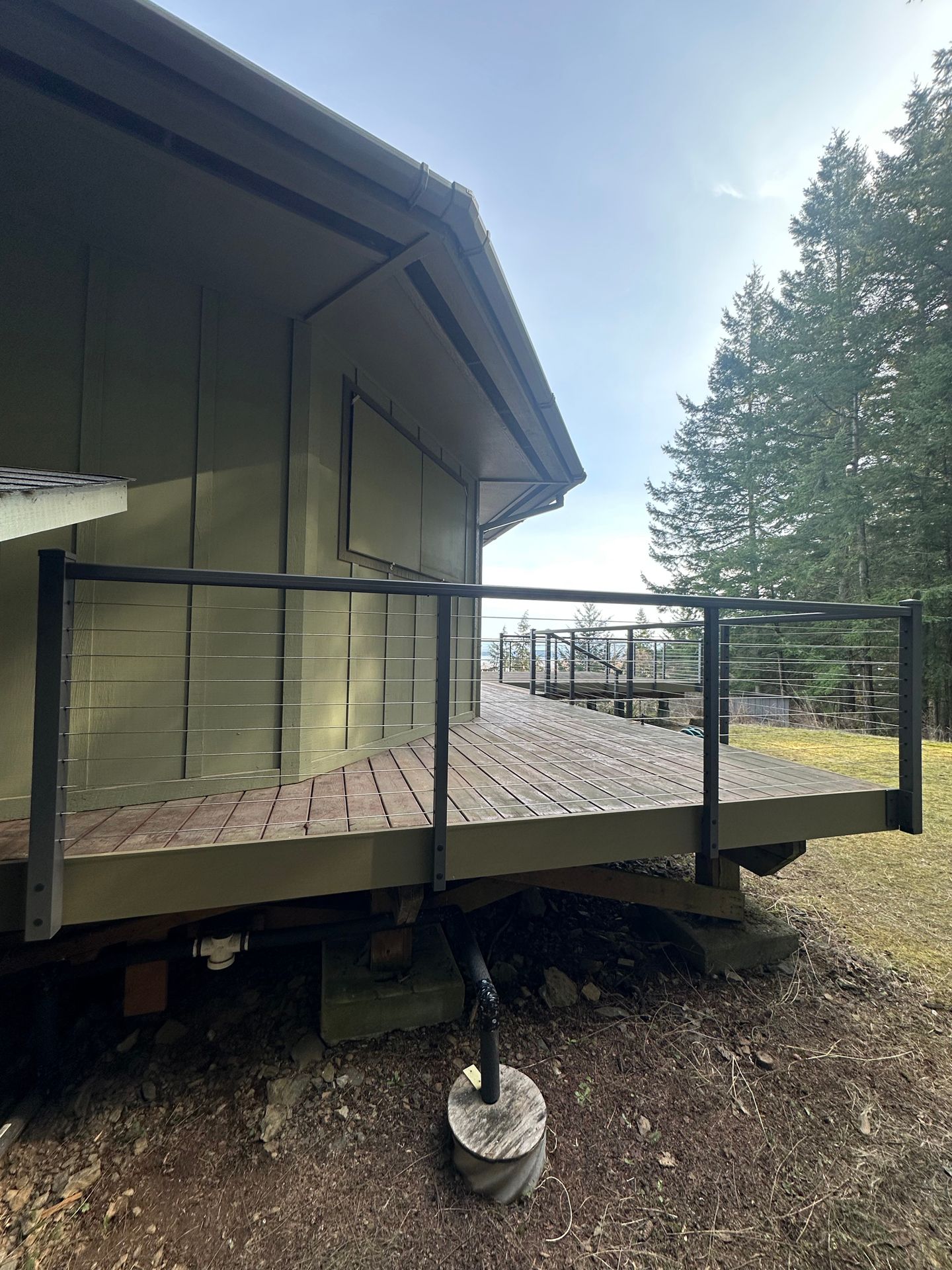 Gray & green railing
