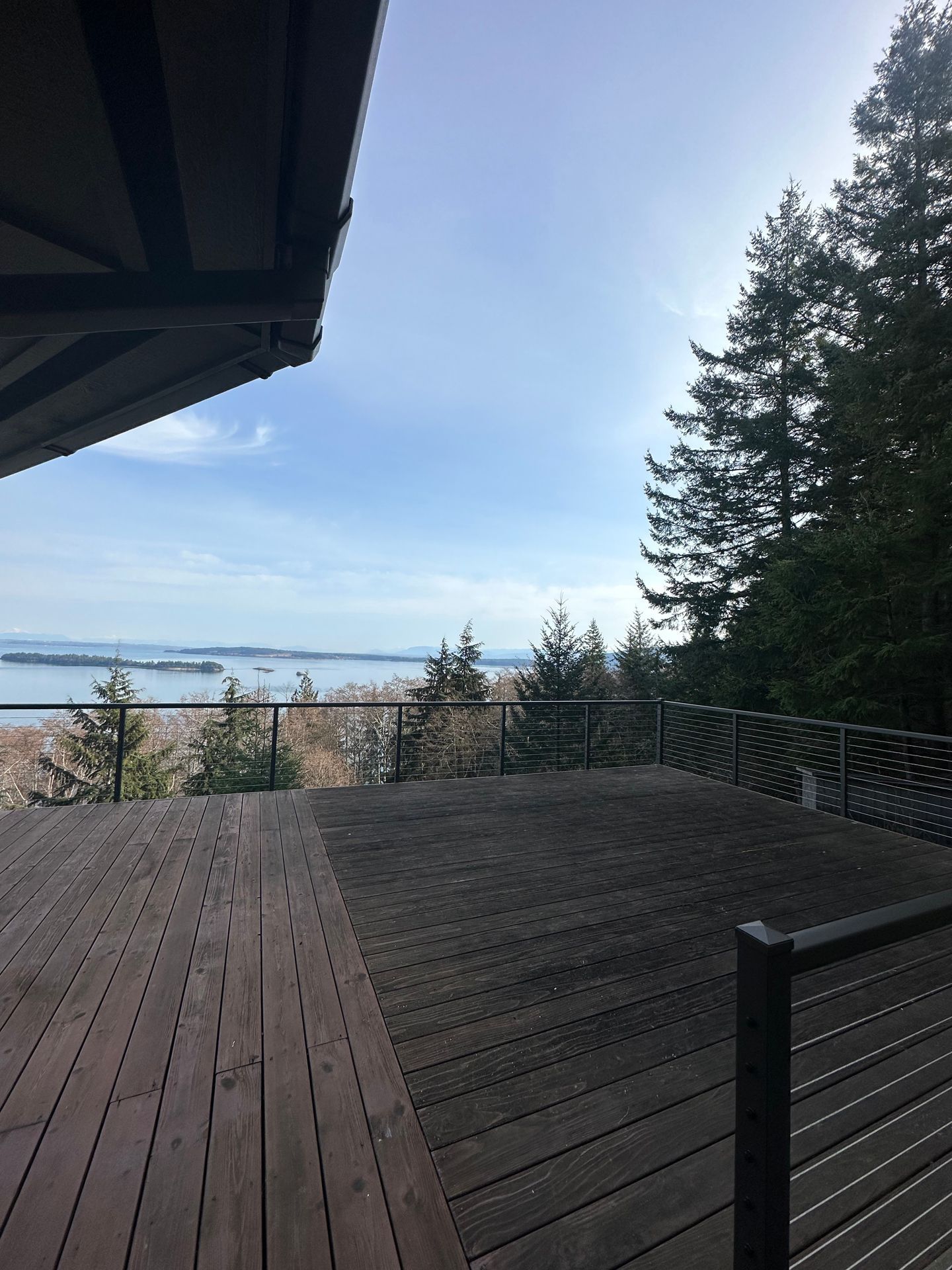 Newly installed gray deck & railings