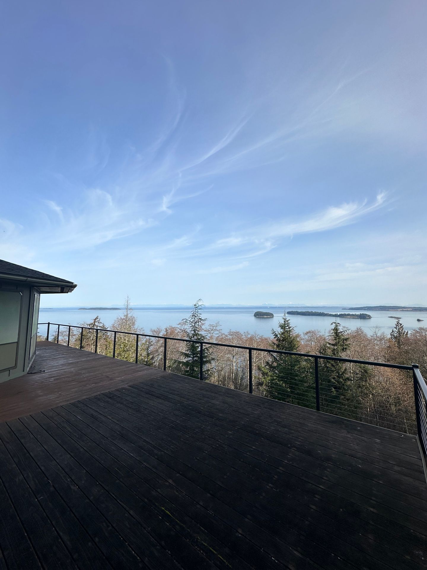 Newly installed gray deck & railing