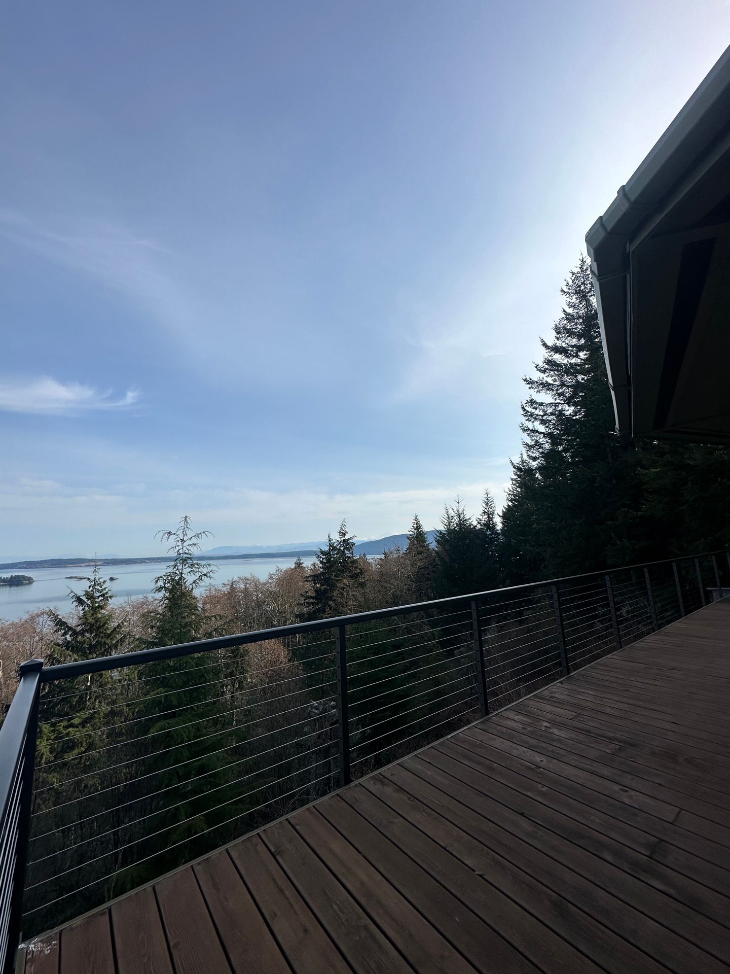 New metal deck & railing gray & green