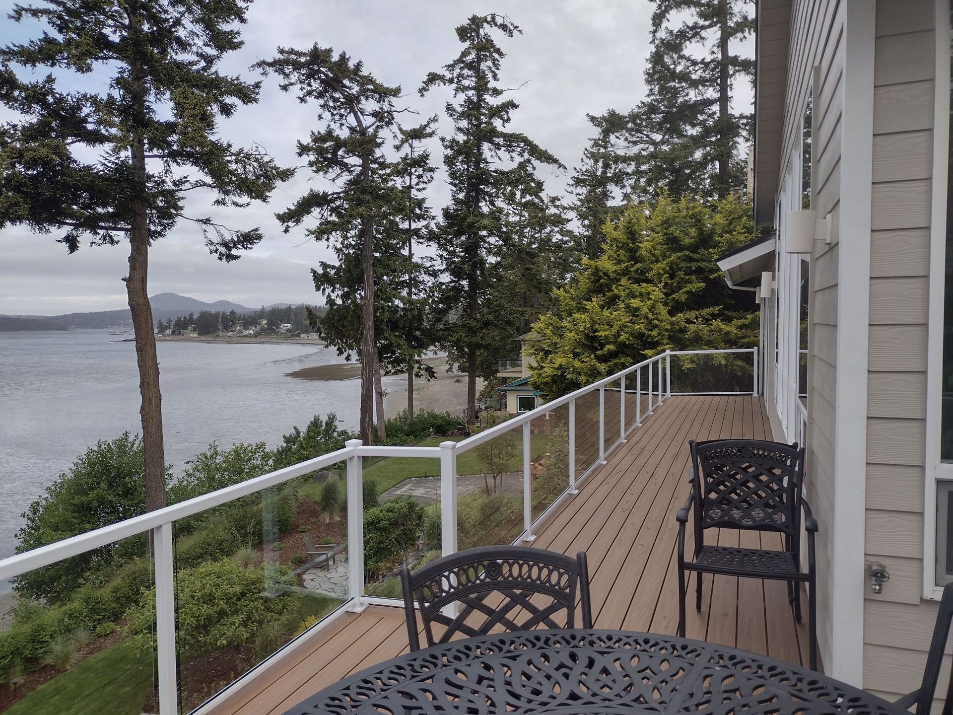 White glass railings