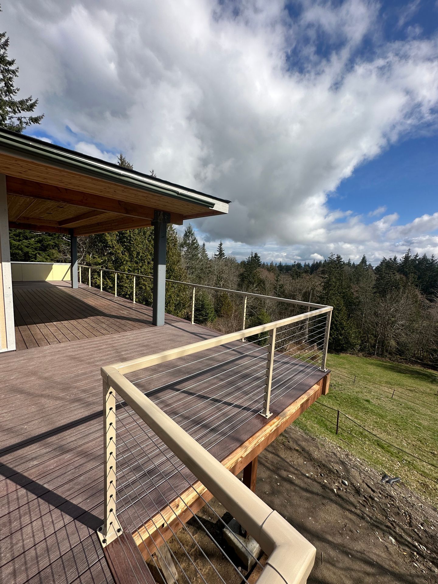Custom built beige railing