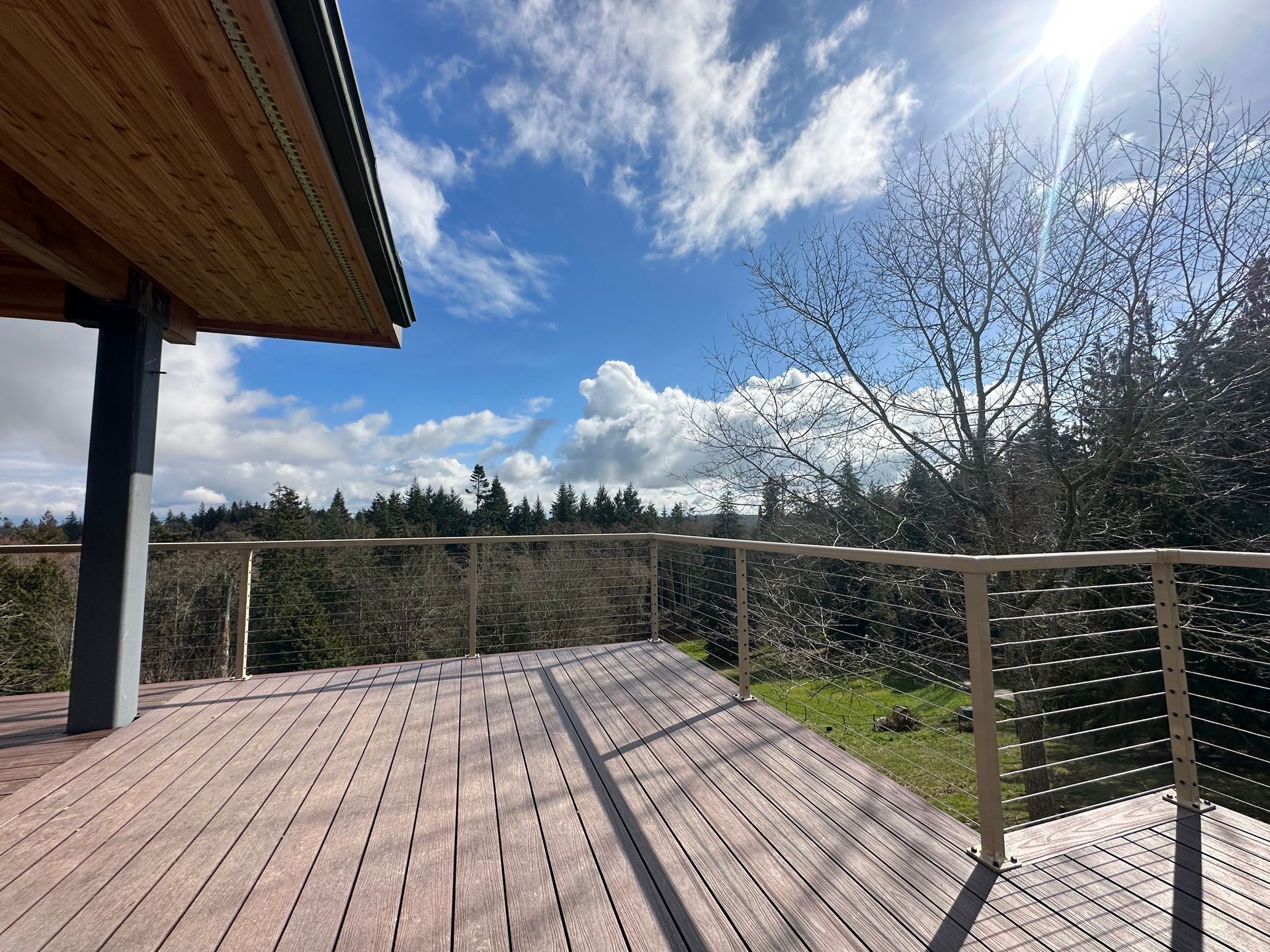 Custom built beige railings