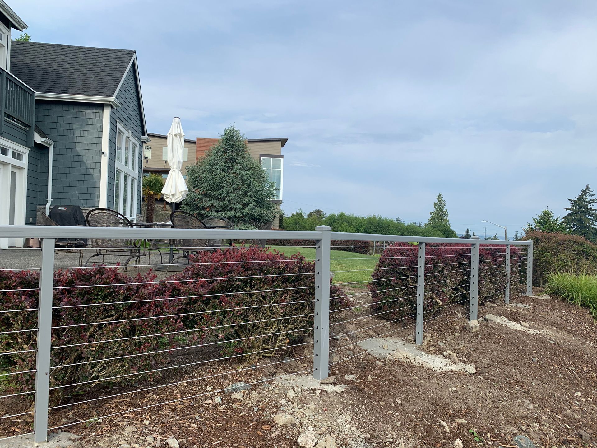 Gray cable railing