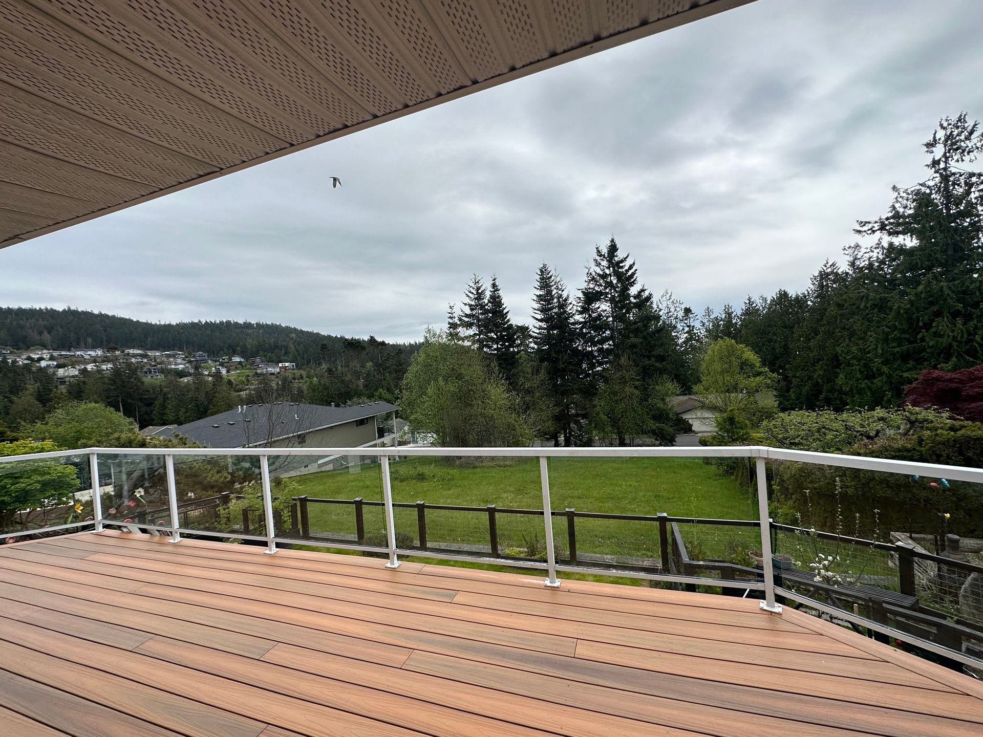 Newly installed deck floor