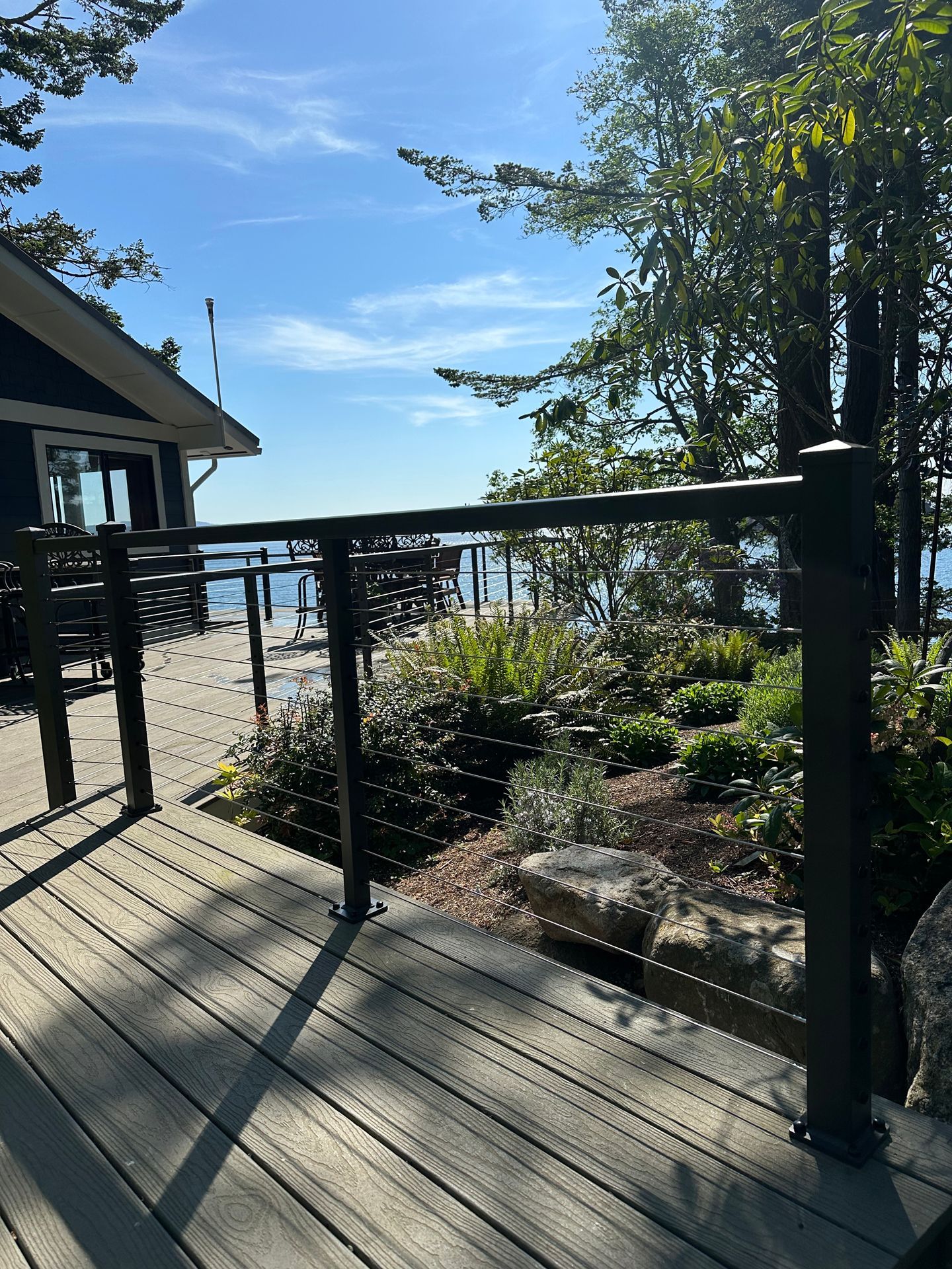 Walkway and gray railing