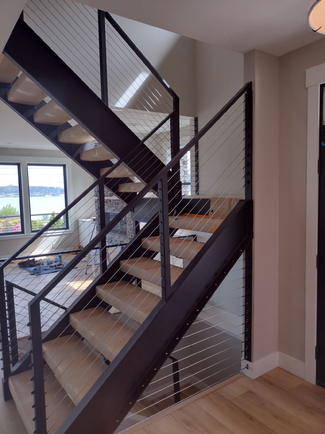 Black staircase railings