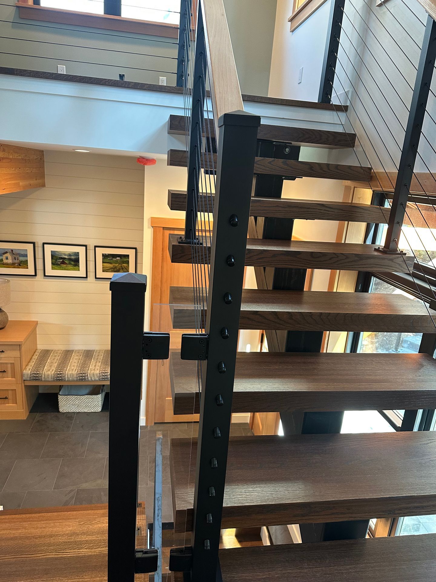 Black stair & railing system installation