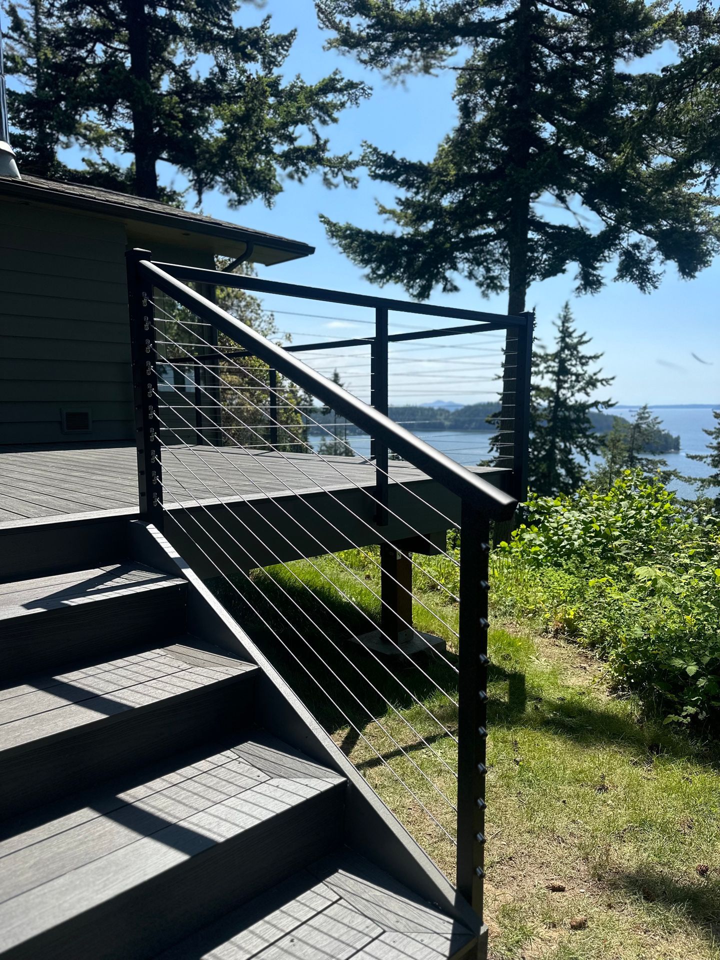 New stair and railing system installation