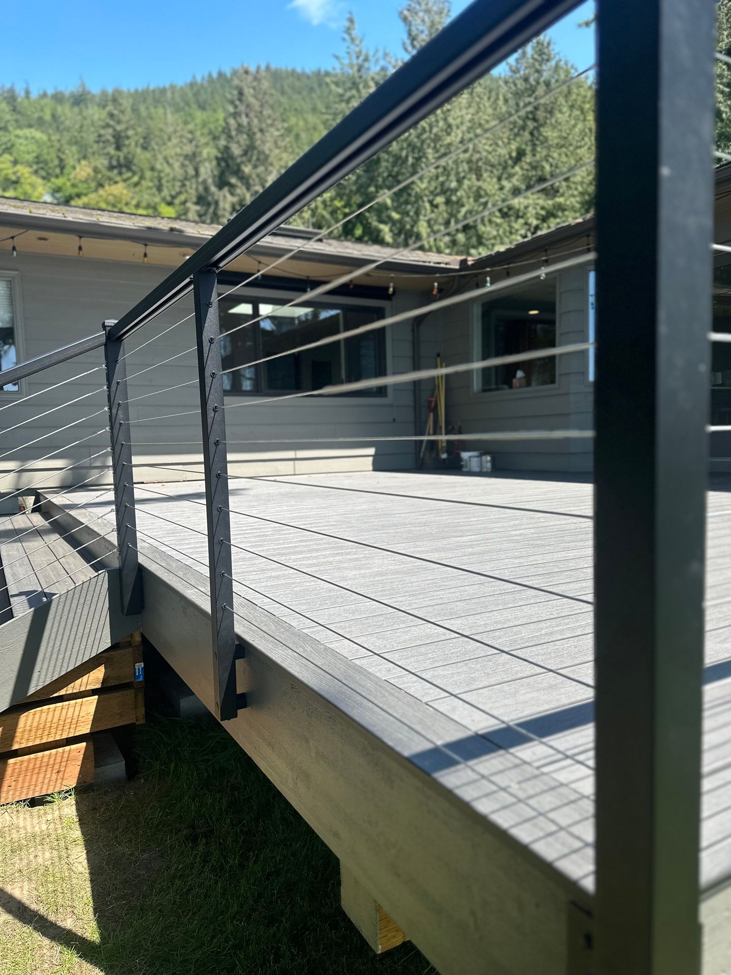 New stair railing installation